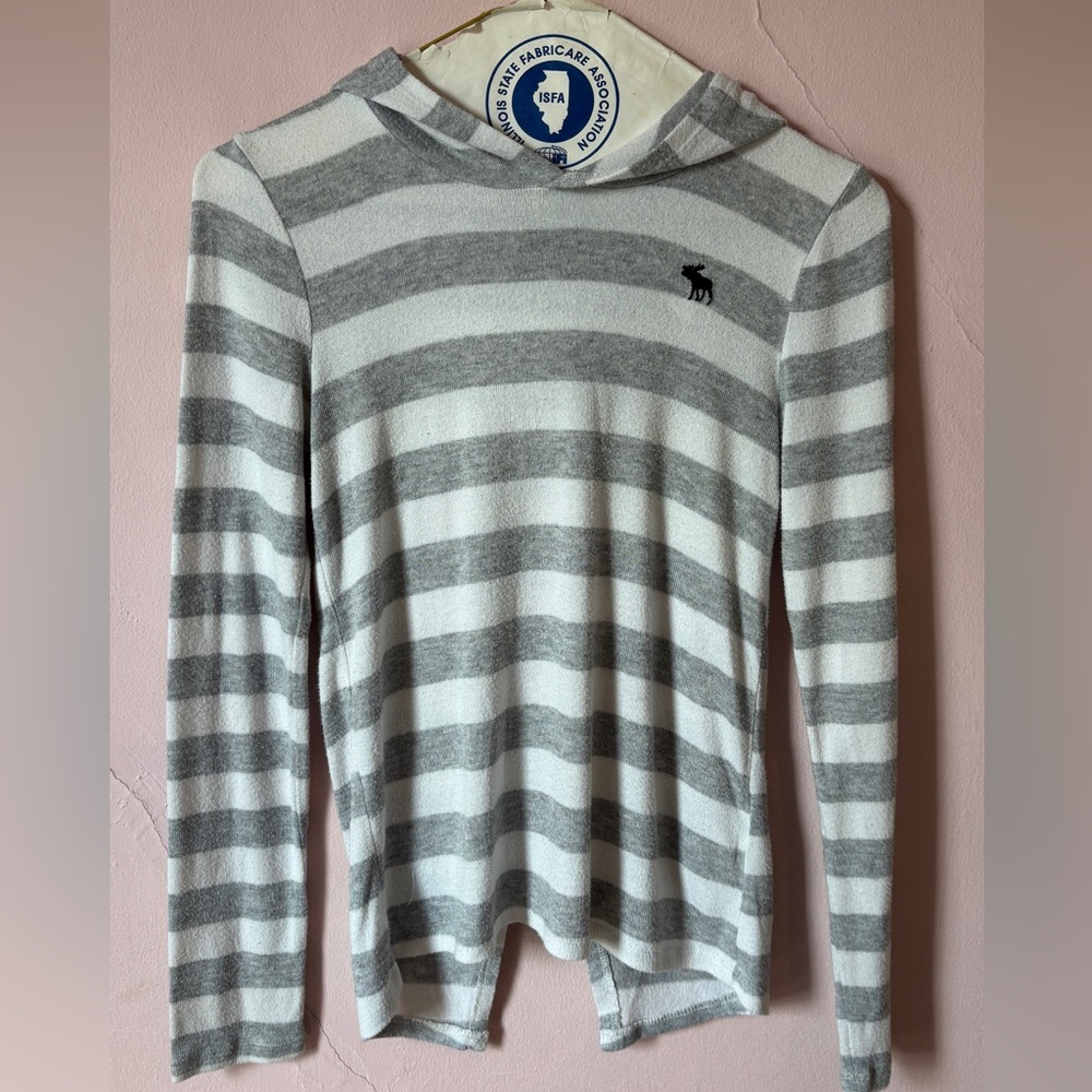 Abercrombie Kids Gray and White Hoodie